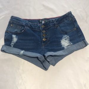 Short Jean BOOM BOOM JEANS Taille 7 Junior - Bleu, Manchette, 6 Poches - Occasion Très Bon état